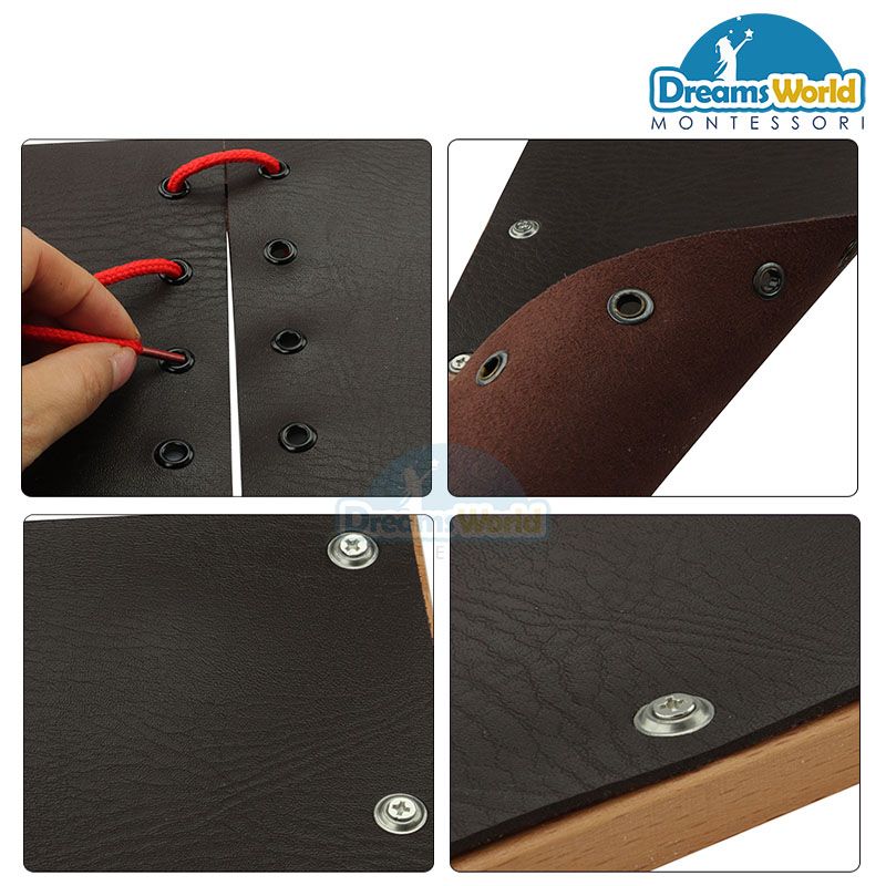 Giáo cụ Montessori - Khung dậy kỹ năng buộc dây giầy - Shoe Lacing Dressing Frame