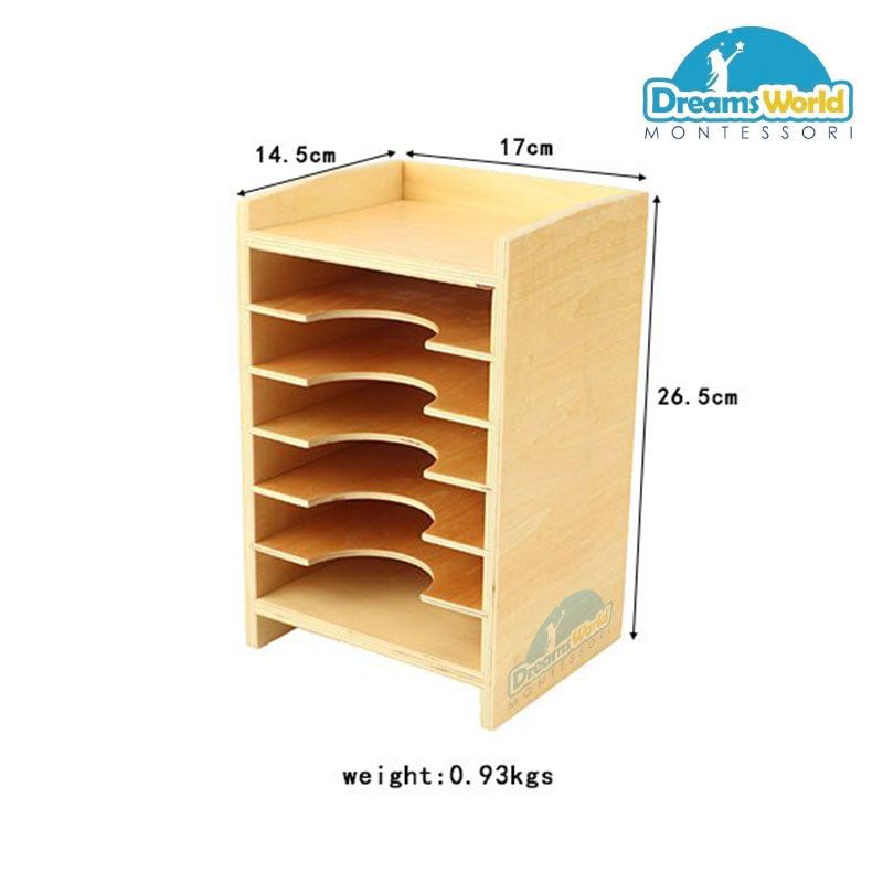 Giáo Cụ Montessori - Tủ để thẻ hình học 6 tầng - Geometric Card Cabinet