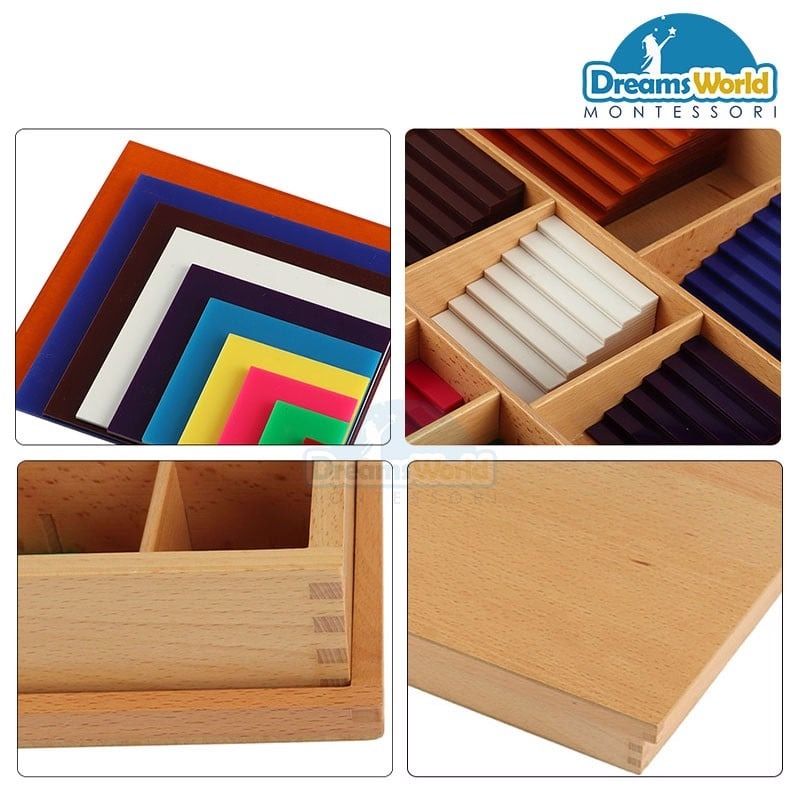 Thanh đếm màu số học Montessori - Decanomial Squares