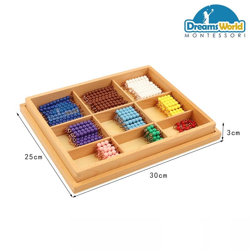 Giáo Cụ Montessori - Bảng kiểm tra chuỗi hạt màu - Checker Board Beads