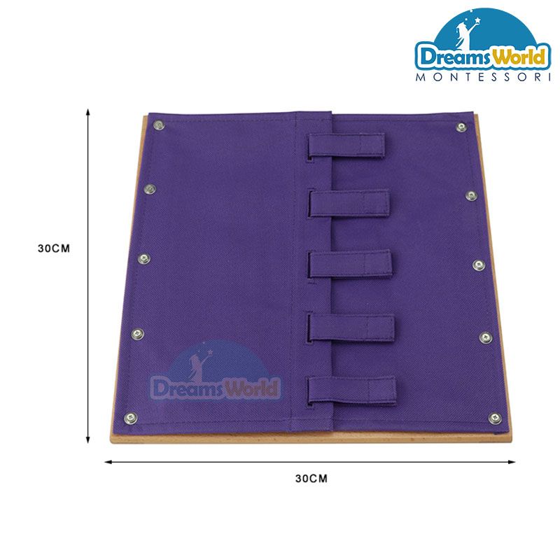 Giáo cụ Montessori - Khung dạy kỹ năng cài khóa dán Velcro - Velcro Dressing Frame