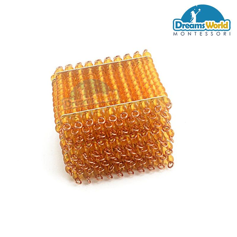 Giáo Cụ Montessori - 9 tấm cườm - 9 Golden Bead Hundred Squares