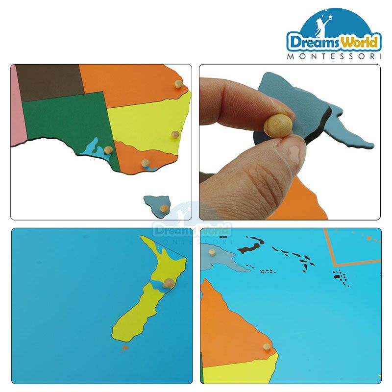 Giáo Cụ Montessori - Ghép bản đồ châu Úc - Puzzle Map of Australia