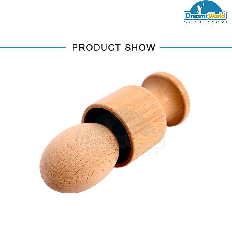 Giáo Cụ Montessori - Quả trứng gỗ và chiếc cốc - Wooden Egg with a cup