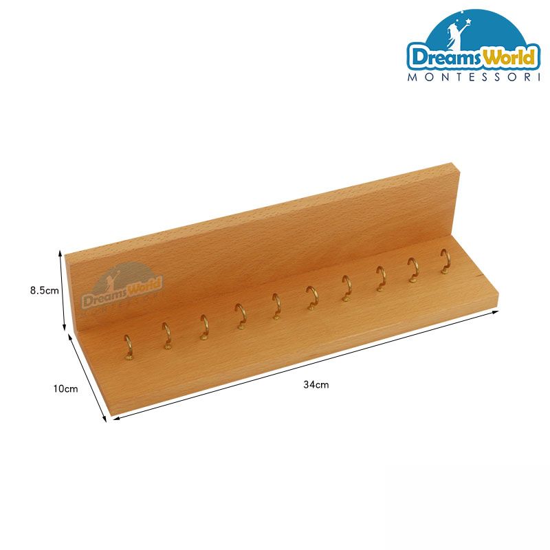 Giáo Cụ Montessori - Giá treo các chuỗi hạt màu - Wall Frame for Short Bead Chains