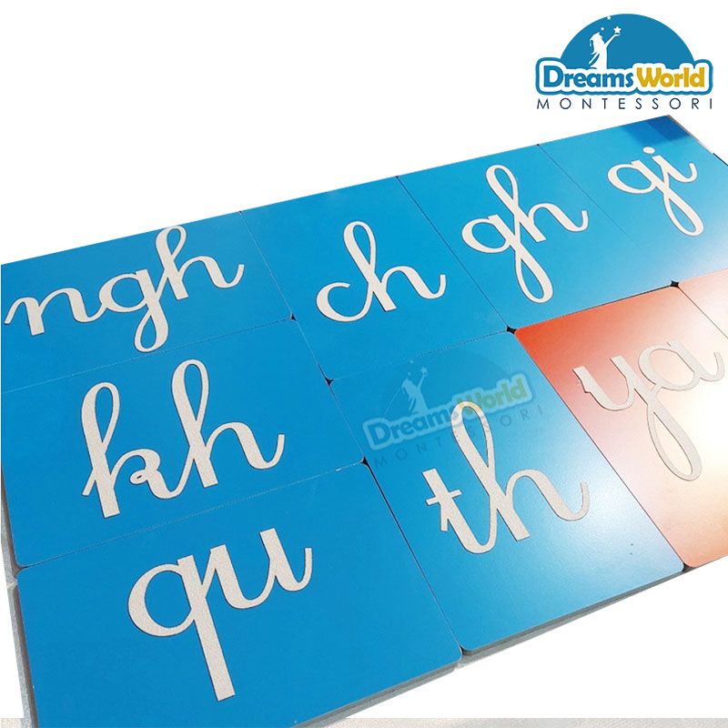 Giáo cụ Montessori - Chữ nhám ghép viết thường Tiếng Việt