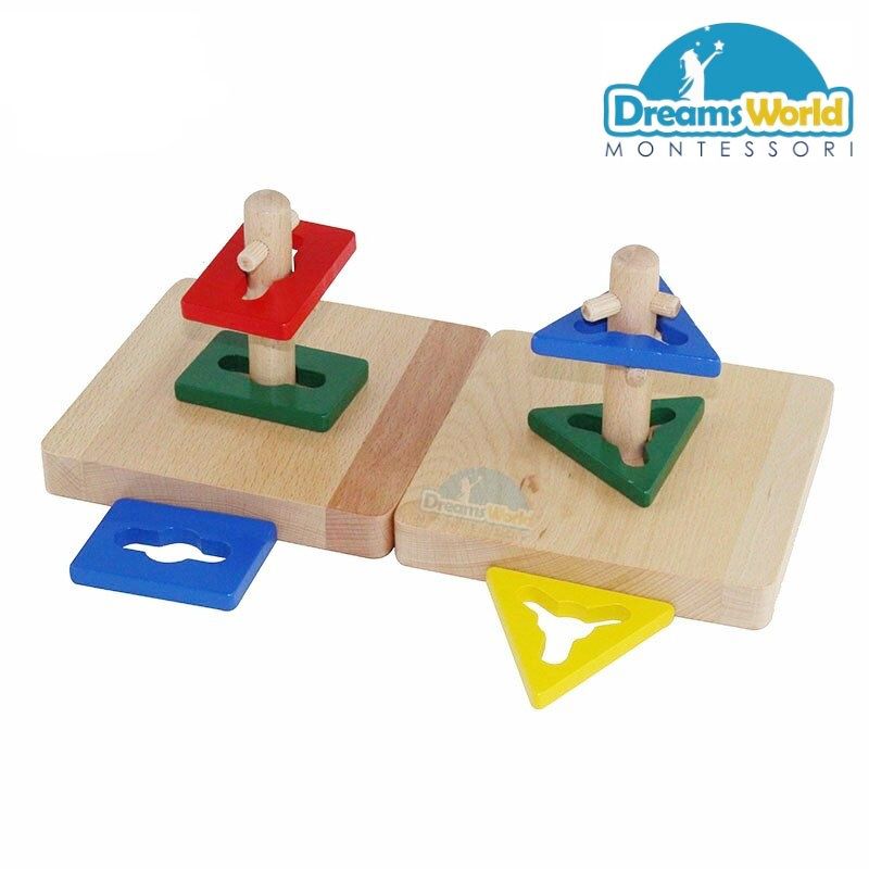 Giáo Cụ Montessori - Cọc xâu lỗ có 3 răng cưa - Triangle Twist & Sort