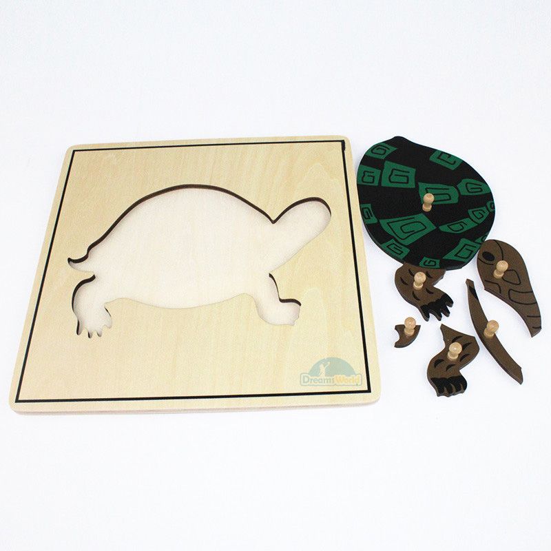 Giáo cụ Montessori - Tranh ghép sinh học hình con rùa - Turtle puzzle