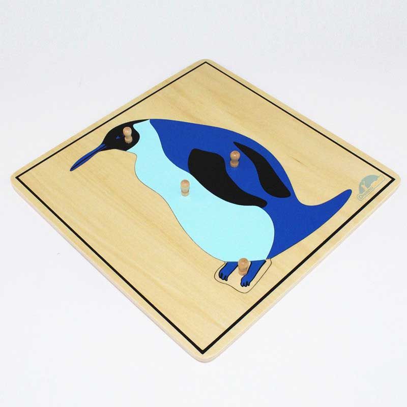 Giáo cụ Montessori - Tranh ghép sinh học hình chim cánh cụt - Penguin puzzle