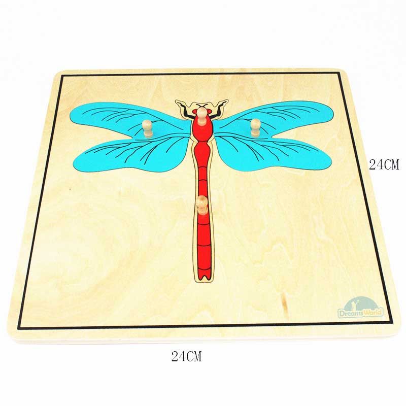 Giáo cụ Montessori - Tranh ghép sinh học hình con chuồn chuồn - Dragonfly puzzle
