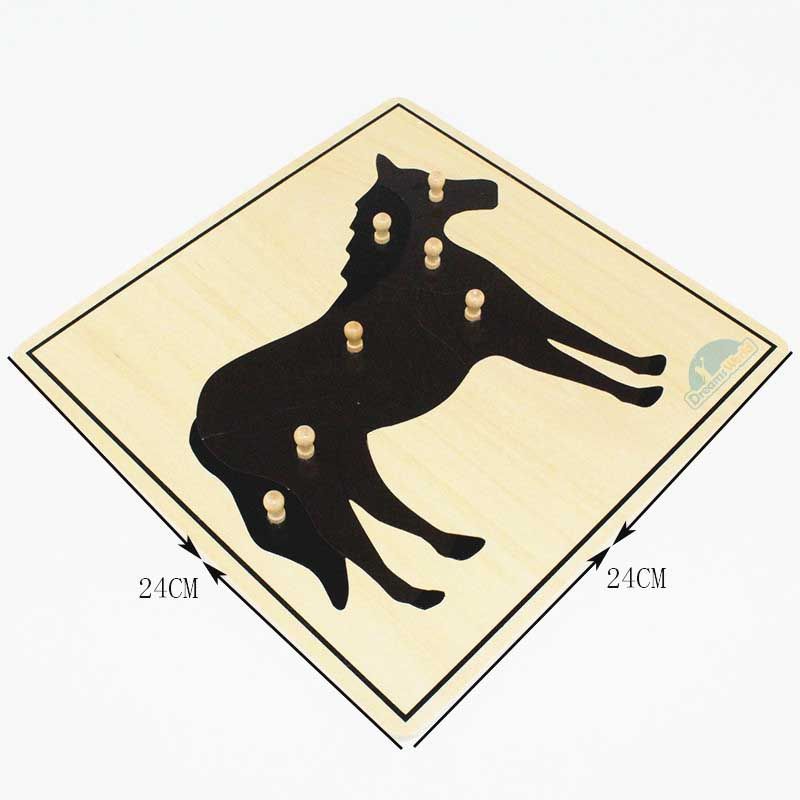 Giáo cụ Montessori - Tranh ghép sinh học hình con ngựa - Horse puzzle