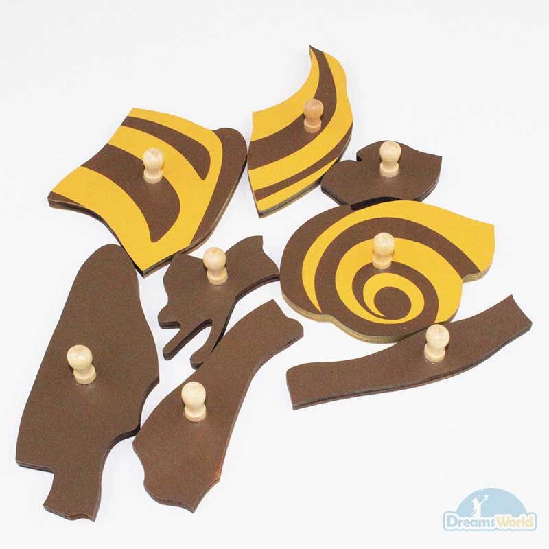 Giáo cụ Montessori - Tranh Ghép Sinh Học Hình Con Ốc Sên - Snail Puzzle