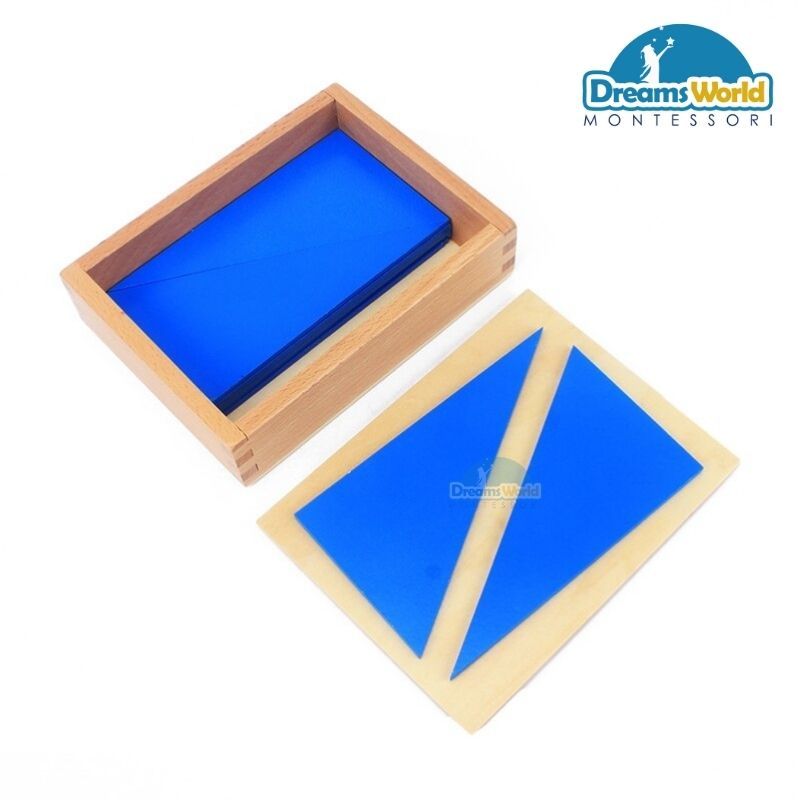 Giáo Cụ Montessori - Hộp Đựng Tam Giác Màu Xanh - Blue triangle box
