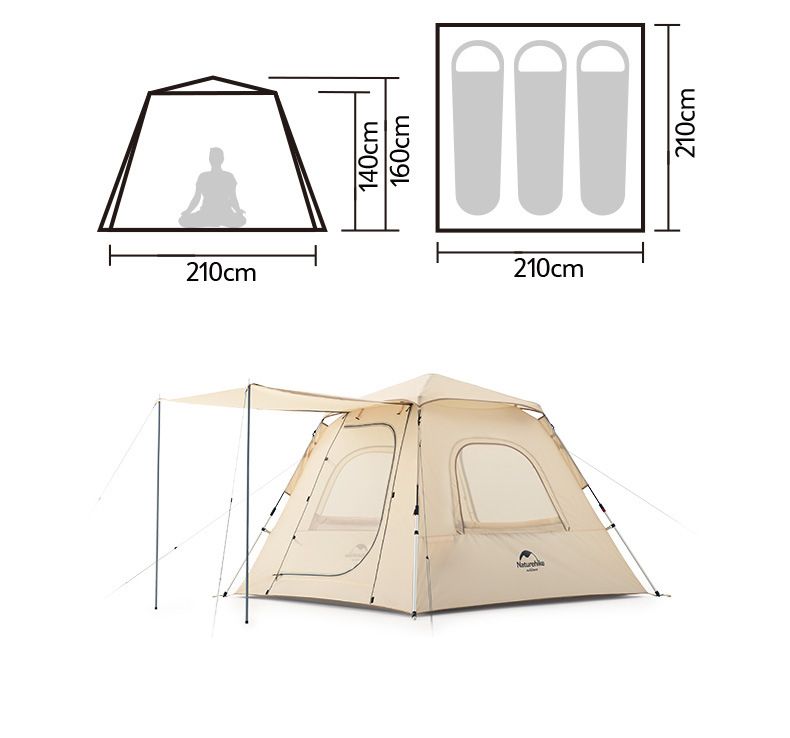 Lều Glamping tự bung Naturehike NH21ZP010