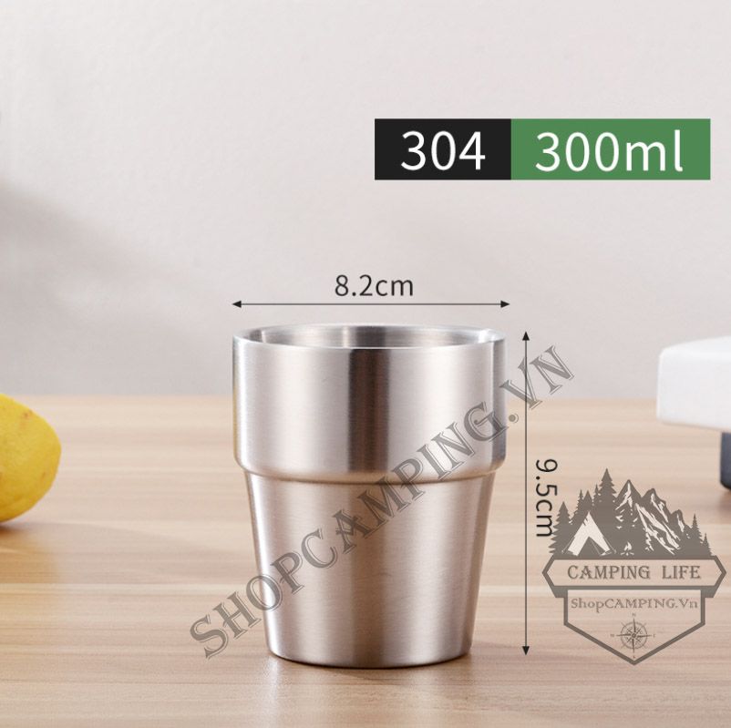 Ly 2 lớp inox 304, cách nhiệt cả nóng và lạnh