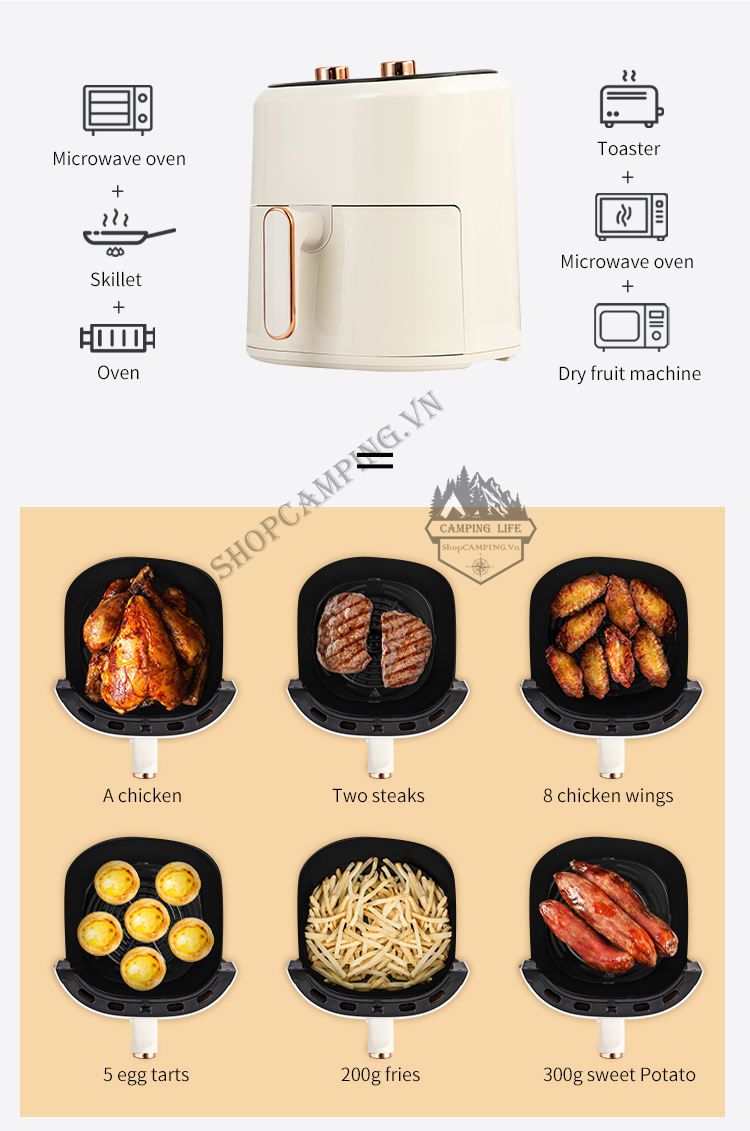 Nồi chiên không dầu Huyndai Dung tích 4.5L