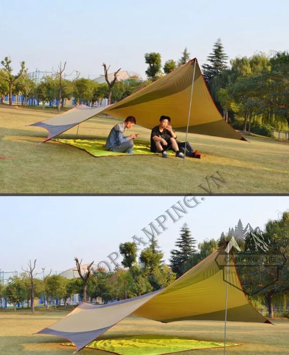 Bộ tăng /tarp Flytop bạt che kèm trụ sắt 5m6*5m5*cao 2m