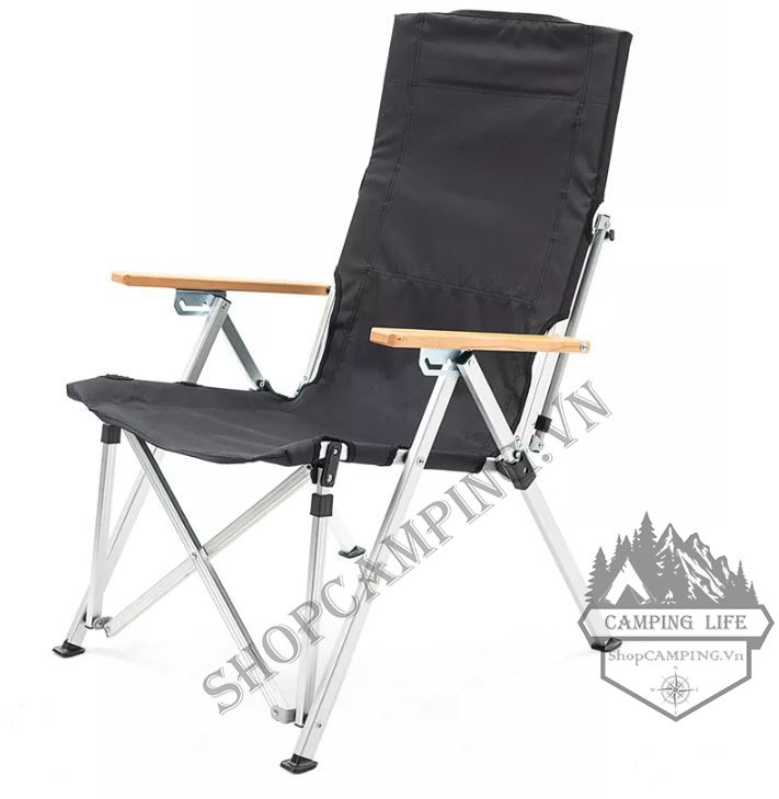 Ghế xếp thư giãn có ngả lưng khung nhôm, ghế gấp gọn size lớn dã ngoại cắm trại