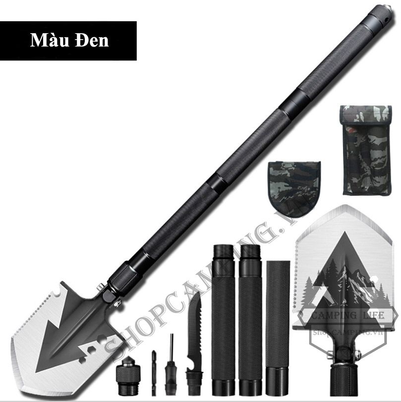 Xẻng Đa Năng Dụng Quân Có Thể Gấp Thành Cuốc Tiện Lợi, Xẻng Cắm Trại