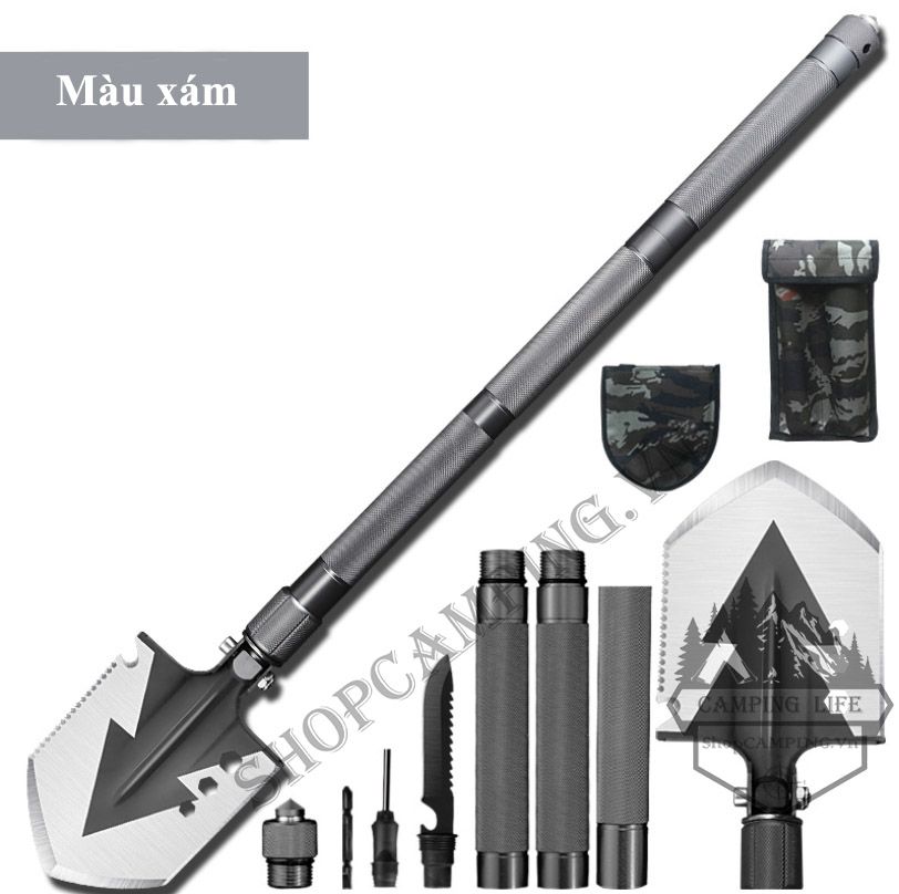 Xẻng Đa Năng Dụng Quân Có Thể Gấp Thành Cuốc Tiện Lợi, Xẻng Cắm Trại