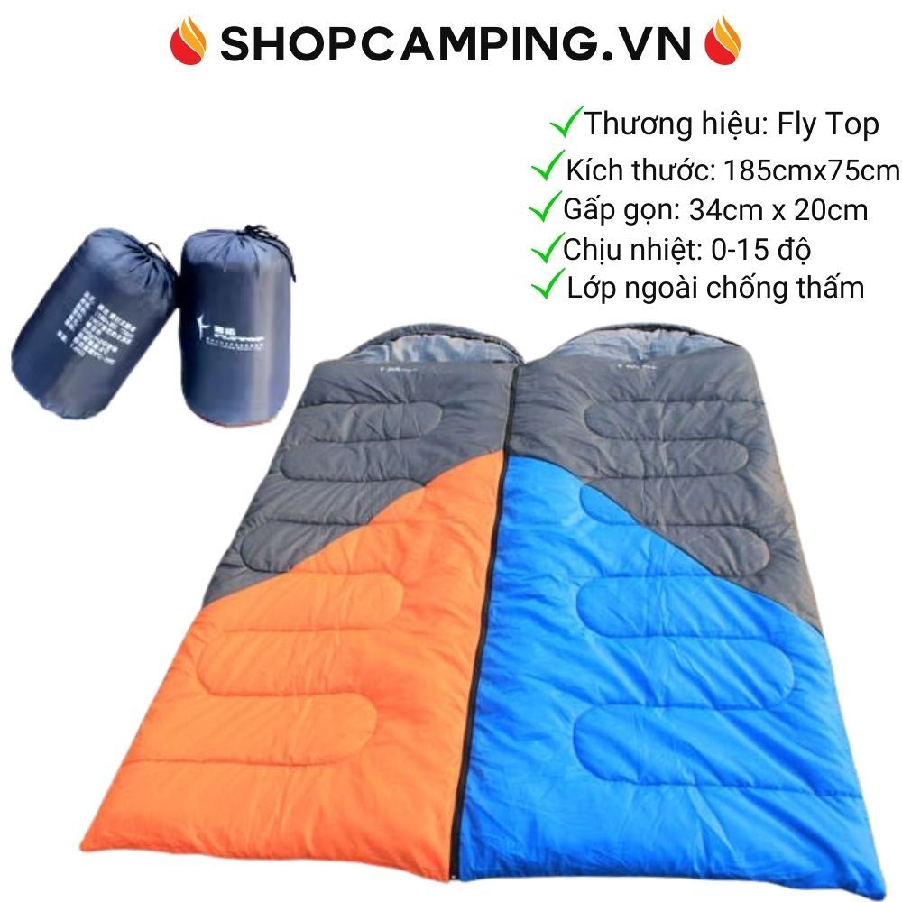 Túi ngủ du lịch ngoài trời cao cấp Flytop, túi ngủ văn phòng
