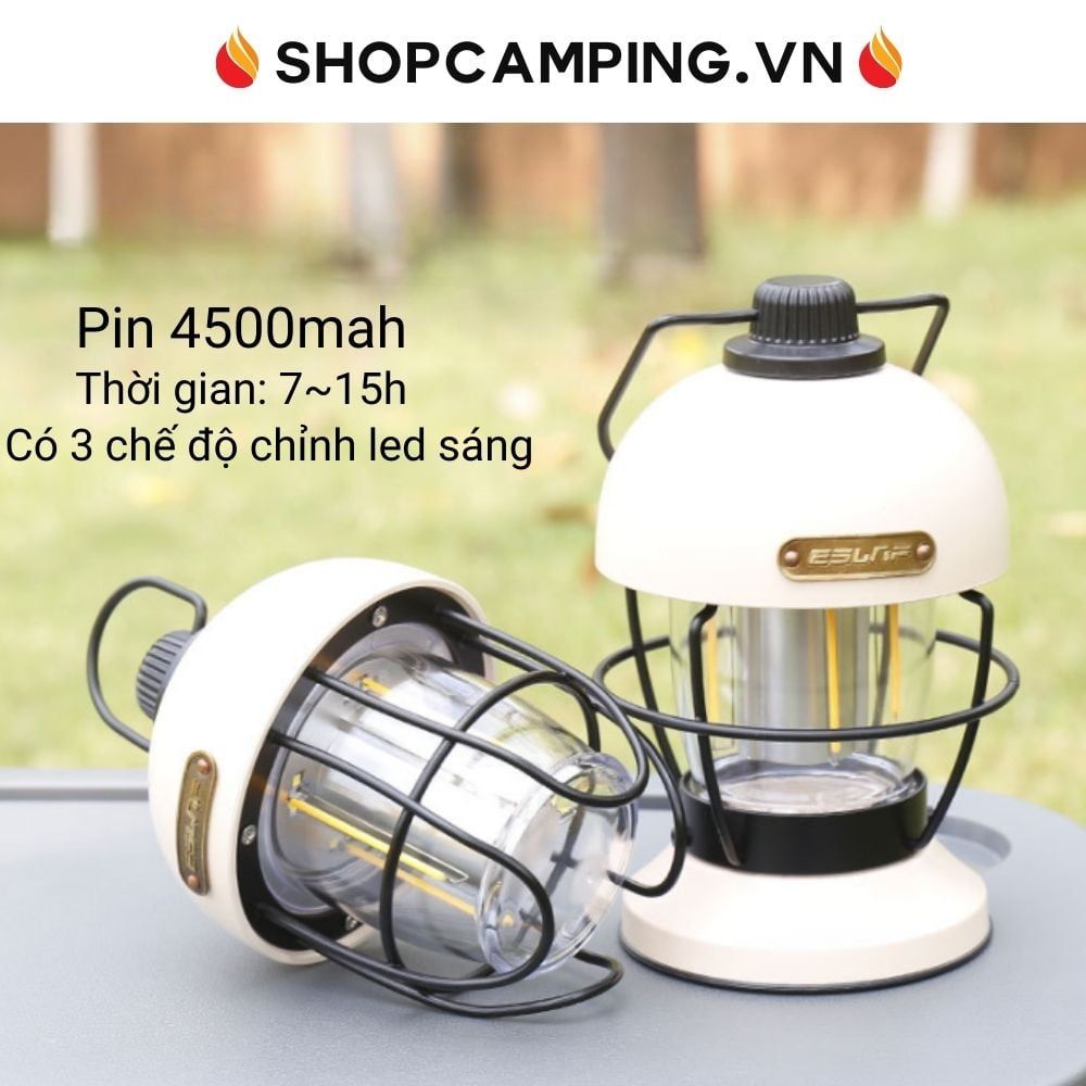 Đèn treo lều, để bàn phong cách cổ điển pin 4500mah