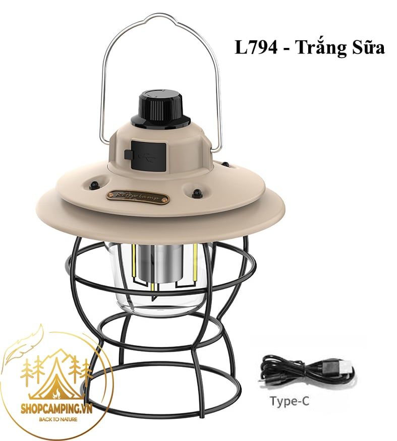 Đèn cổ Retro Lamp phong cách Vintage cổ điển, đèn treo lều, đèn cắm trại, dã ngoại