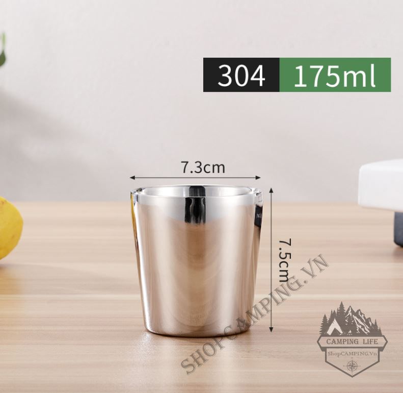 Ly 2 lớp inox 304, cách nhiệt cả nóng và lạnh