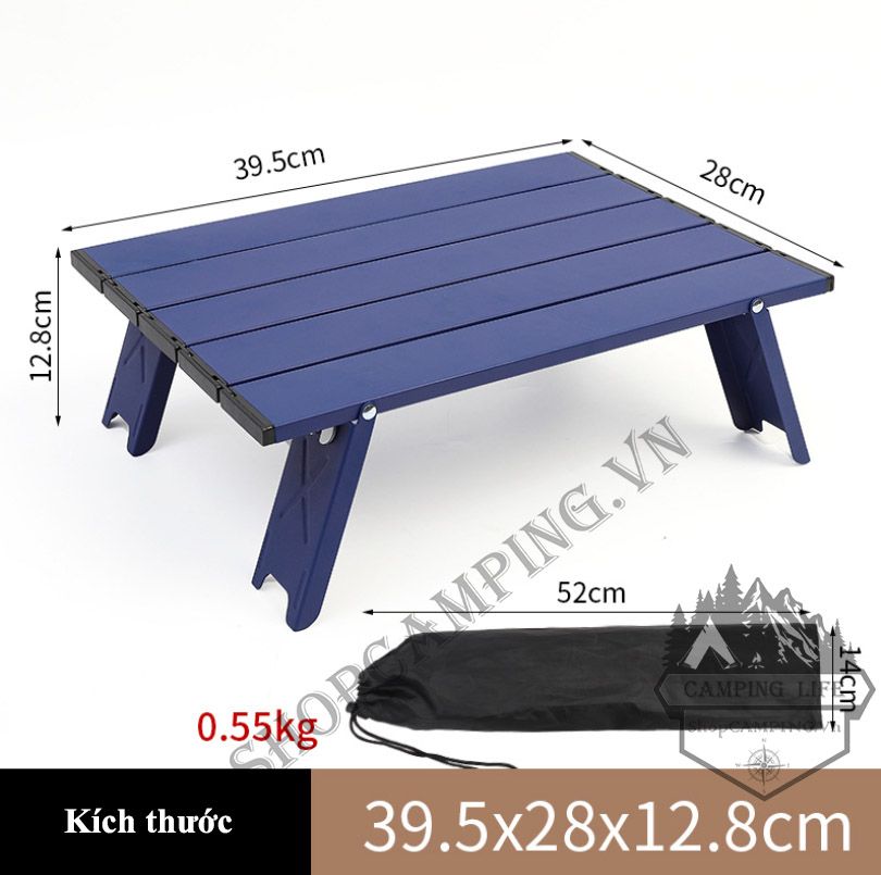 Bàn cắm trại làm từ hợp kim nhôm siêu nhẹ có thể gấp gọn tiện dụng