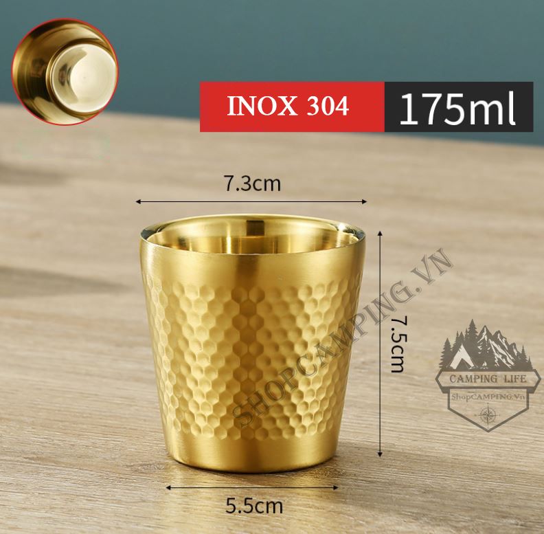 Ly 2 lớp inox 304, cách nhiệt cả nóng và lạnh