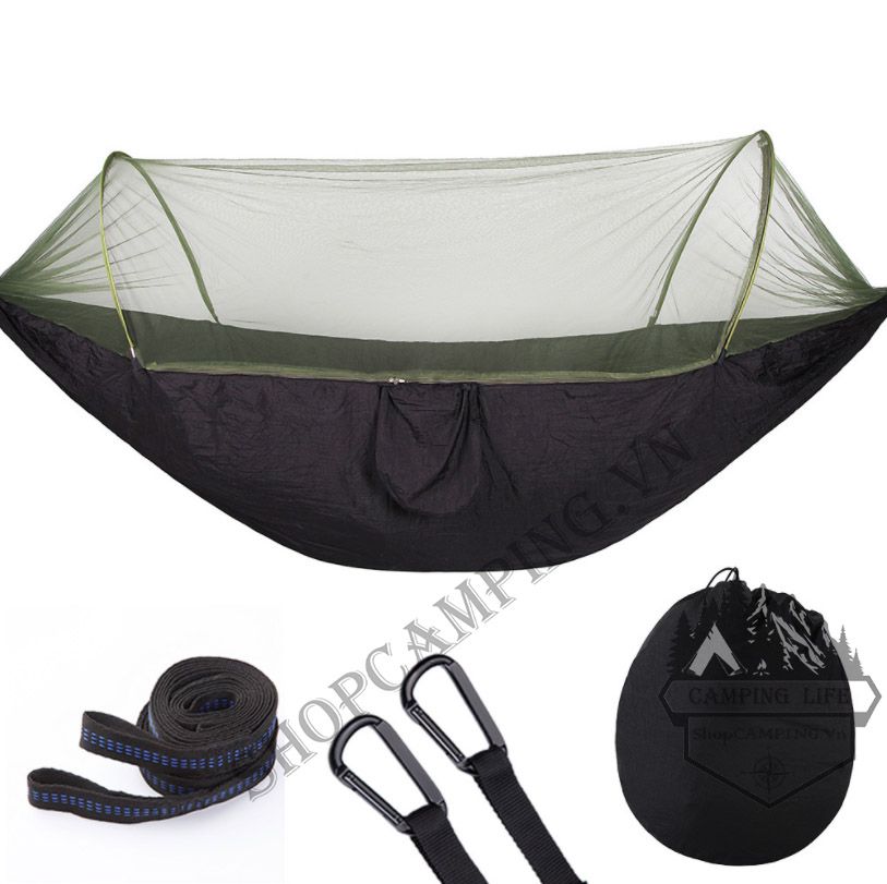 Võng mùng 2.5*1.2m chống côn trùng, muỗi, Có vòng thép căng màng