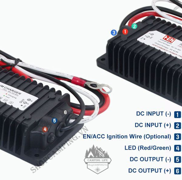  Bộ sạc Pin Lithium Lifepo4 12v DC to 14.6v DC không thấm nước dành cho oto 