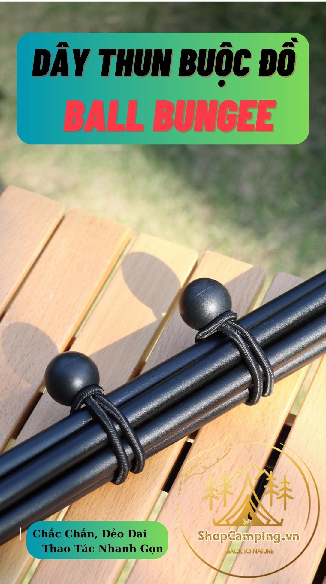 Combo 5 dây thun buộc đồ Ball Bungee đa năng, dây cột đồ tiện dụng cắm trại dã ngoại, du lịch Camping VietNam