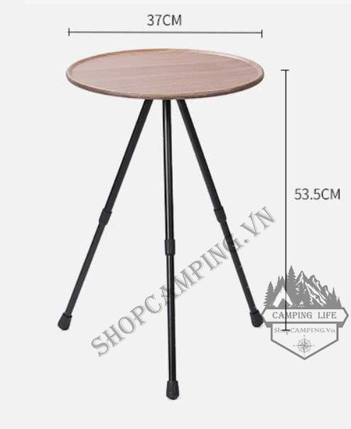 Bàn tròn gấp gọn 3 chân hợp kim nhôm điều chỉnh độ cao tiện lợi phù hợp cắm trại, dã ngoại, du lịch