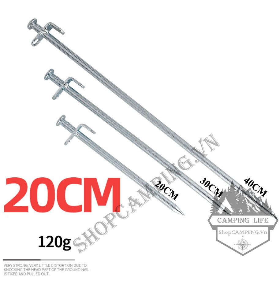 Cọc thép chuẩn sae 1008, cọc gim lều cắm trại, cọc đinh cố định lều cắm trại nguyên khối