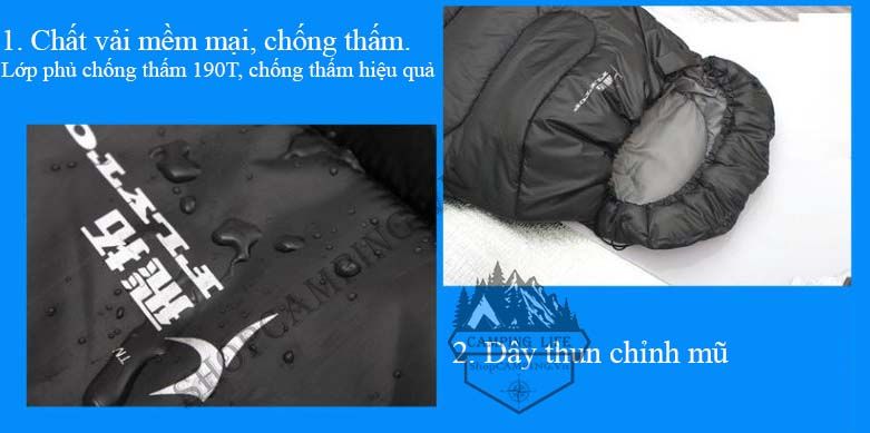 Túi ngủ du lịch ngoài trời cao cấp Flytop, túi ngủ văn phòng