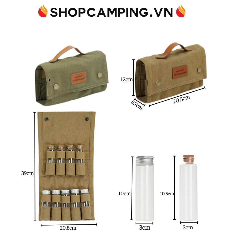Túi đựng gia vị Sundick, Bộ gia vị gấp gọn dành cho cắm trại ngoài trời