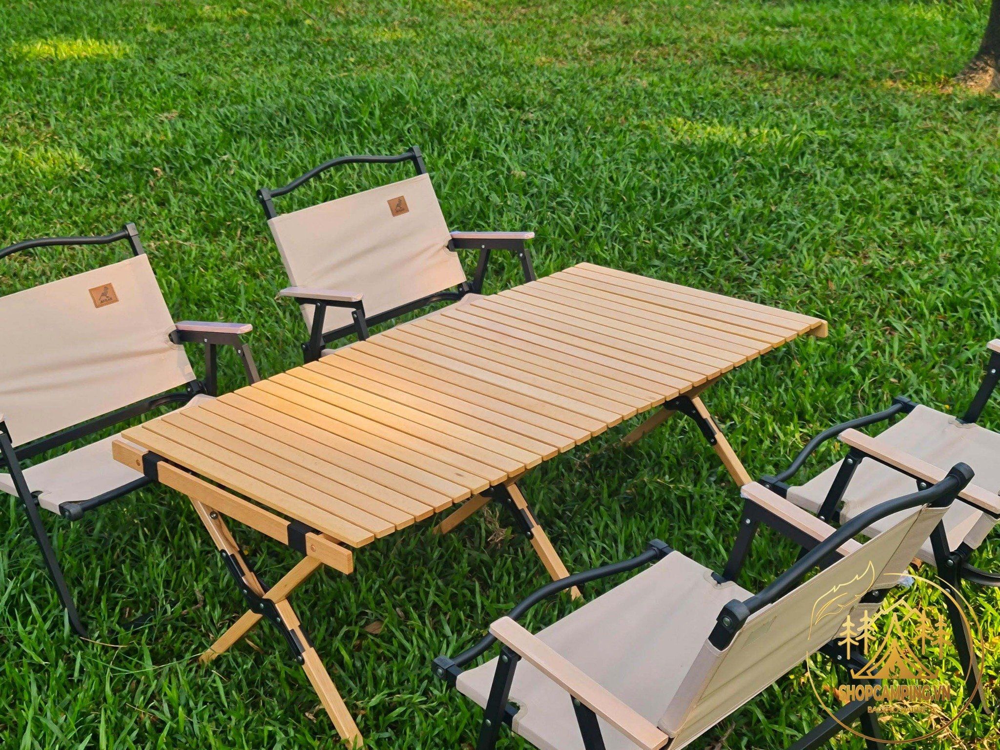 Bàn gỗ Beech gấp gọn cắm trại dã ngoại, gỗ Beech chất lượng cao