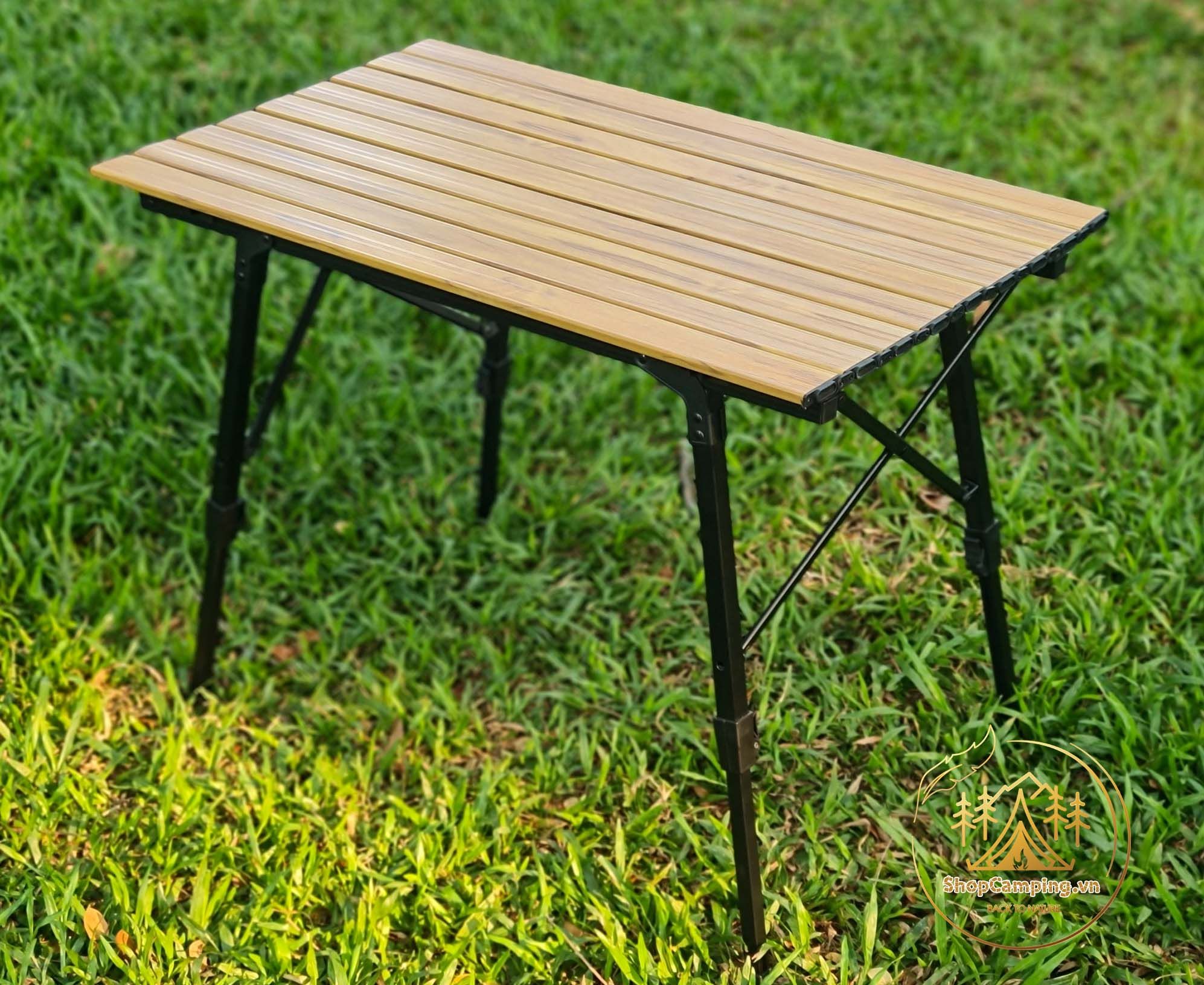 Bàn xếp gọn chân rút điều chỉnh độ cao hợp kim nhôm, bàn dã ngoại cao cấp
