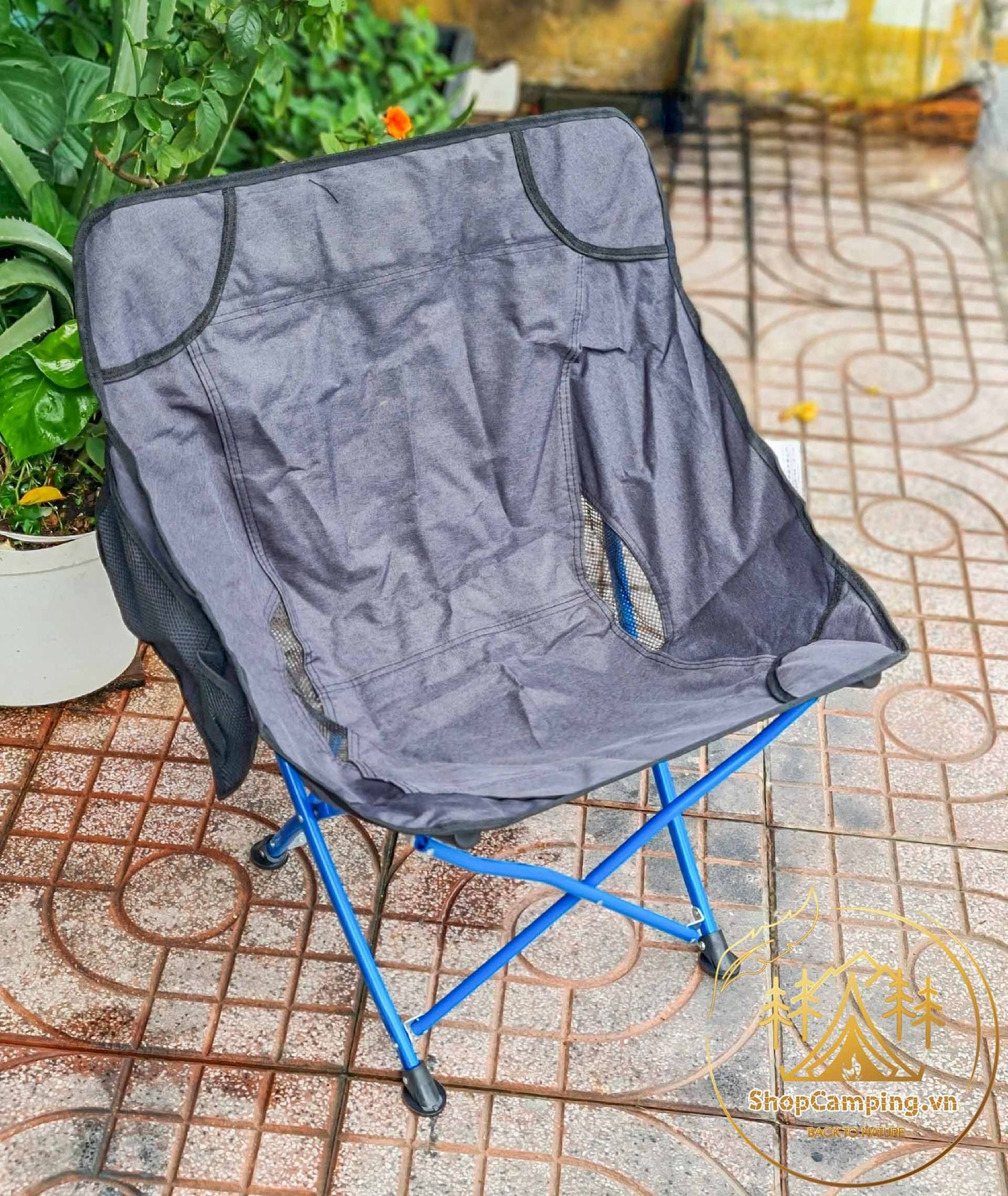 Ghế xếp dã ngoại, ghế gấp gọn Hitorhike khung thép chịu tải 120kg, ghế xếp gọn cắm trại, du lịch