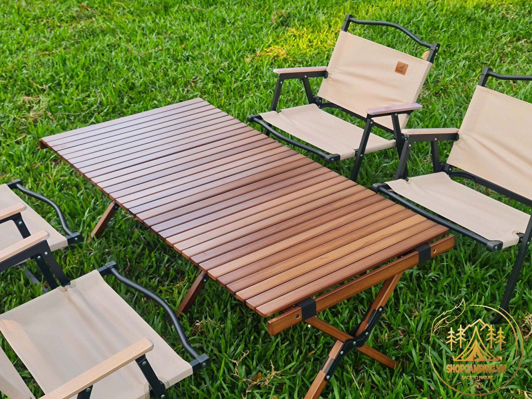 Bàn gỗ Beech gấp gọn cắm trại dã ngoại, gỗ Beech chất lượng cao
