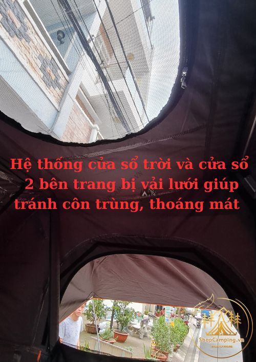 Lều nóc oto mui cứng 210cm Size 4+1