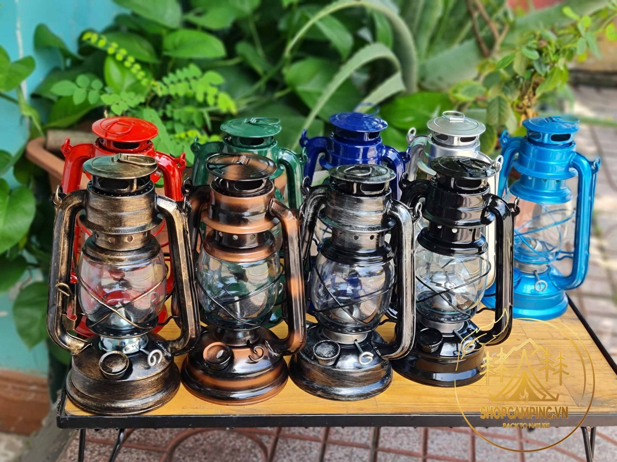 Đèn bão đèn dầu size trung decor trang trí nhà cửa, đèn măng xông cắm trại dã ngoại phong cách cổ điển