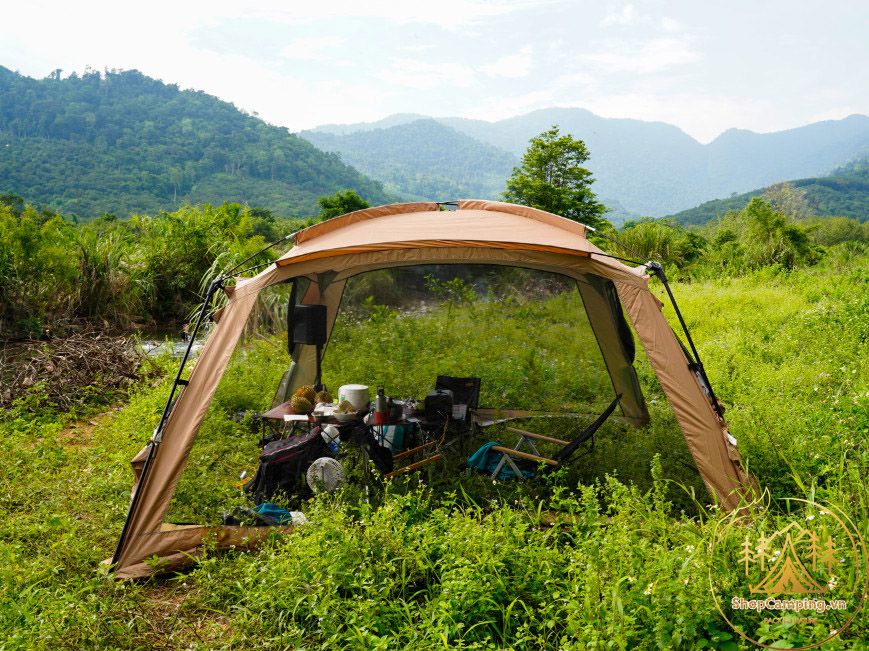 Lều trung tâm lắp ghép Moqi, lều dã ngoại cỡ lớn gấp gọn dành cho 8-10 người