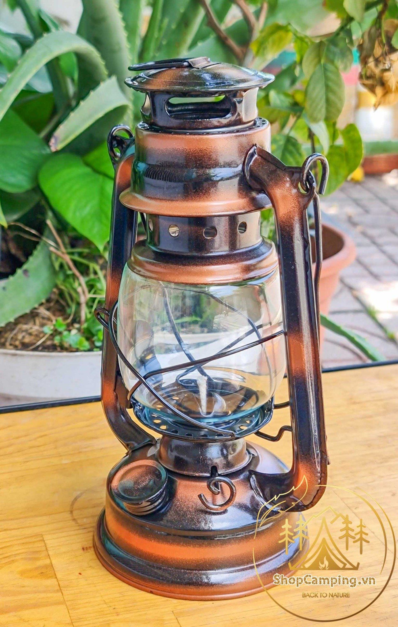 Đèn bão đèn dầu size trung decor trang trí nhà cửa, đèn măng xông cắm trại dã ngoại phong cách cổ điển