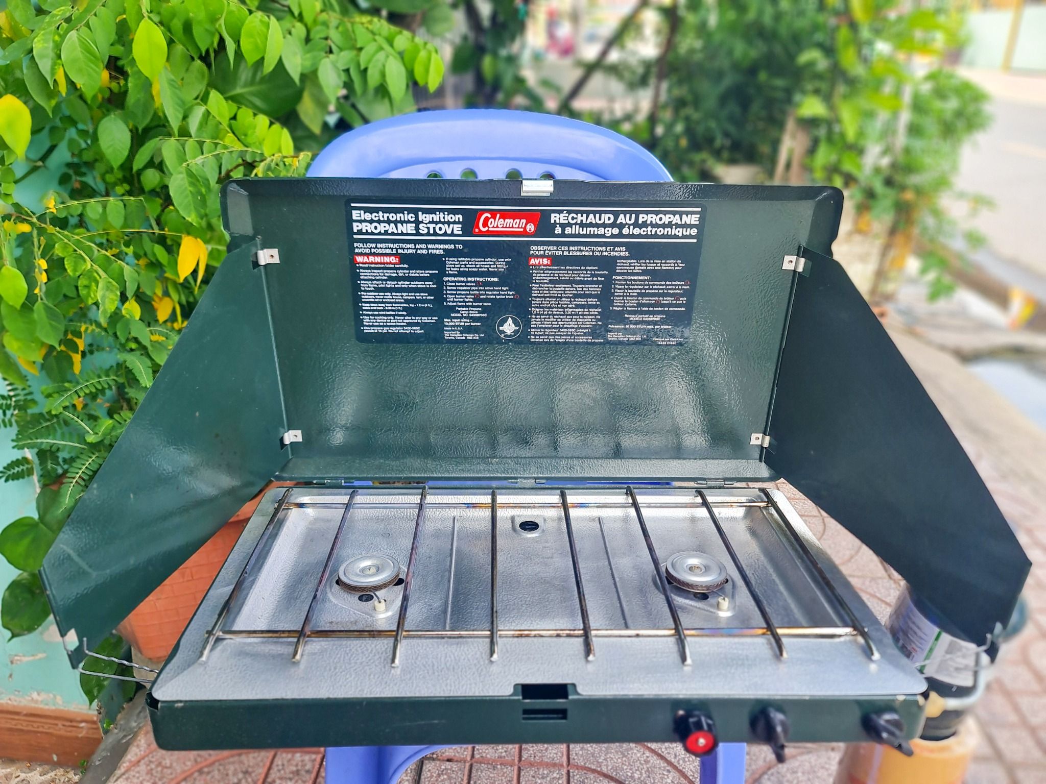 Bếp gas Vintage Coleman Stove 2 Burner Propane (Thanh lý)- Kèm bình gas