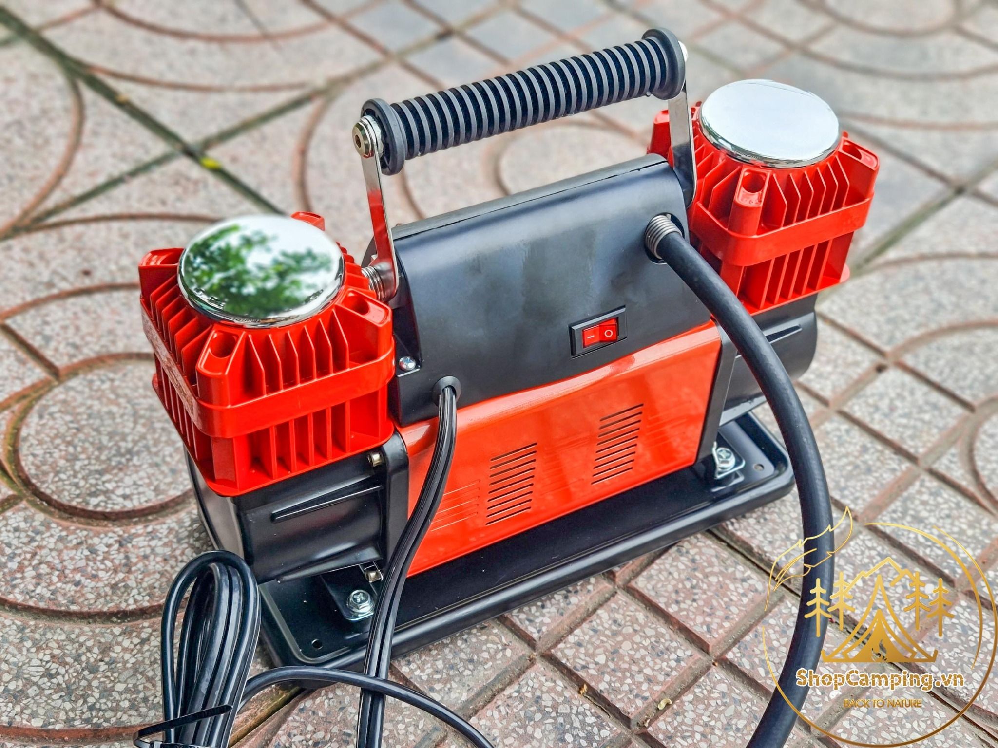 Máy bơm hơi, bơm lốp oto 2 Xi-Lanh công suất cao 300L/Phút chuyên dụng cho xe Offroad