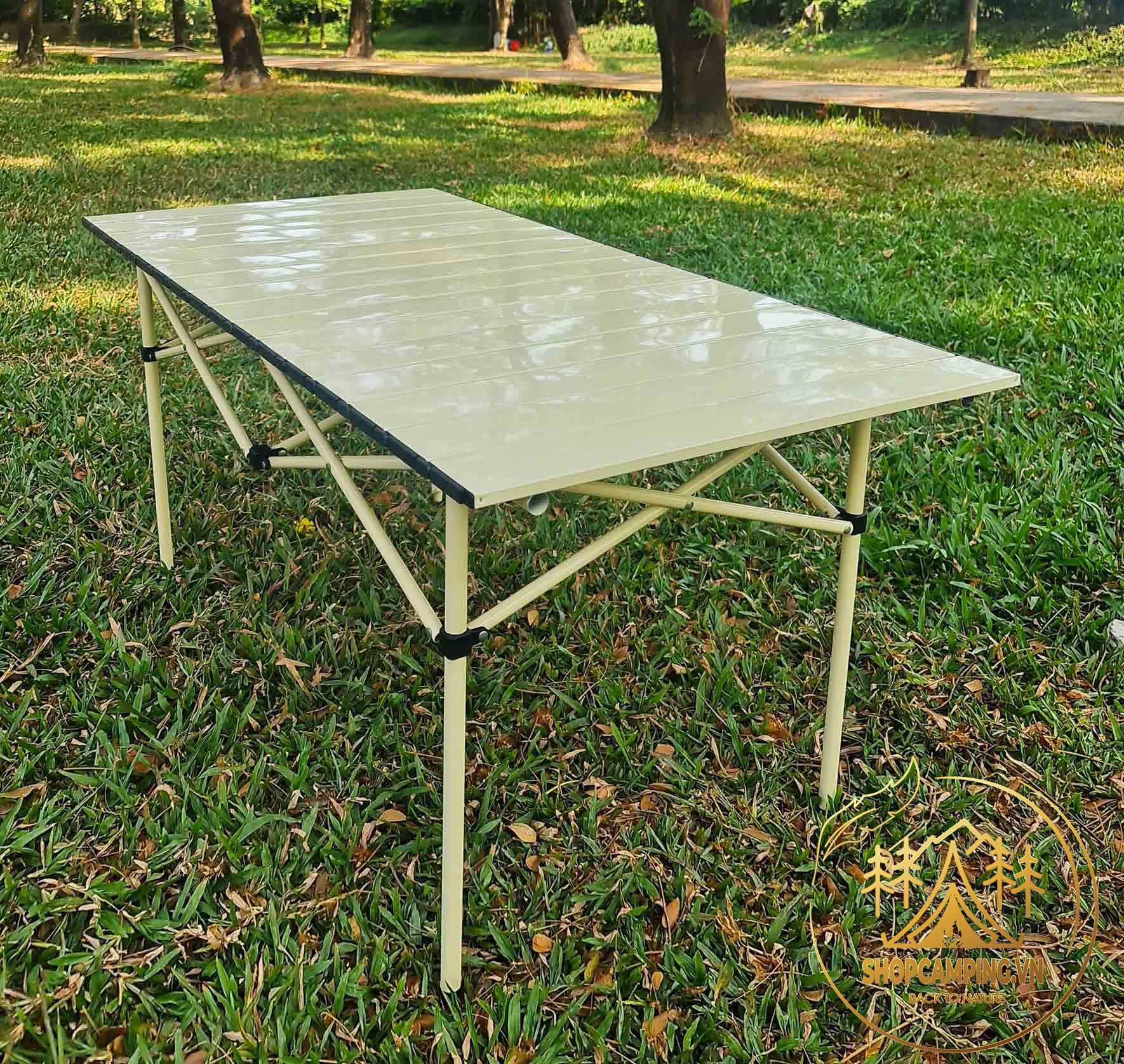 Bàn thép xếp gọn, bàn gấp gọn dã ngoại, bàn xếp thép có túi đựng du lịch,cắm trại, dã ngoại