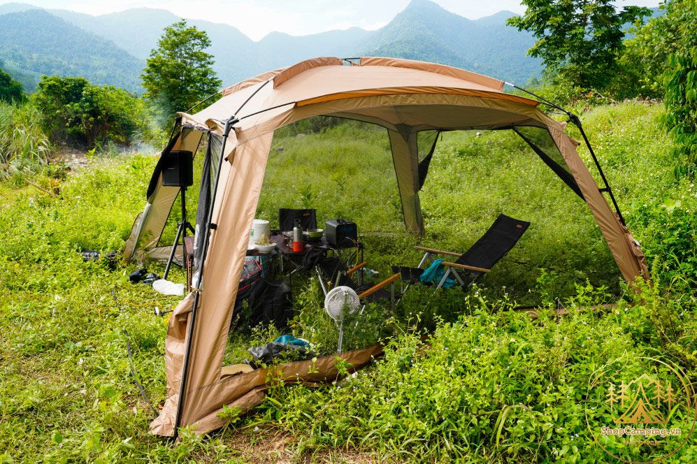 Lều trung tâm lắp ghép Moqi, lều dã ngoại cỡ lớn gấp gọn dành cho 8-10 người