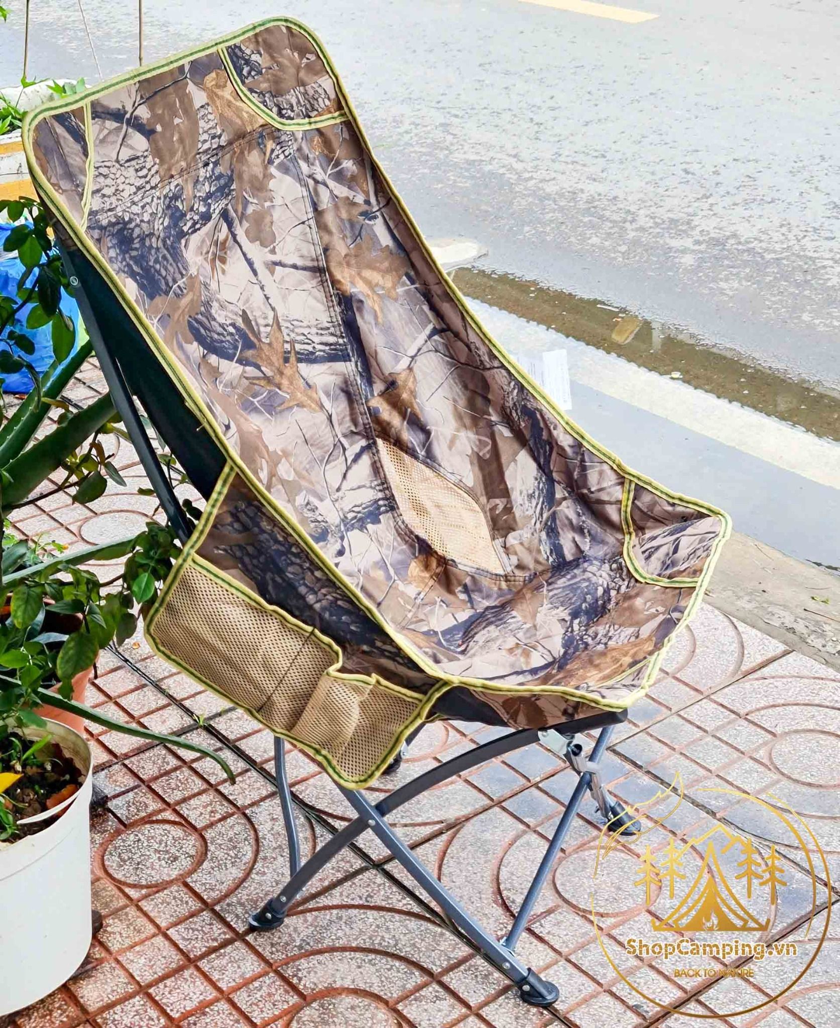 Ghế xếp dã ngoại, ghế gấp gọn Hitorhike khung thép chịu tải 120kg, ghế xếp gọn cắm trại, du lịch